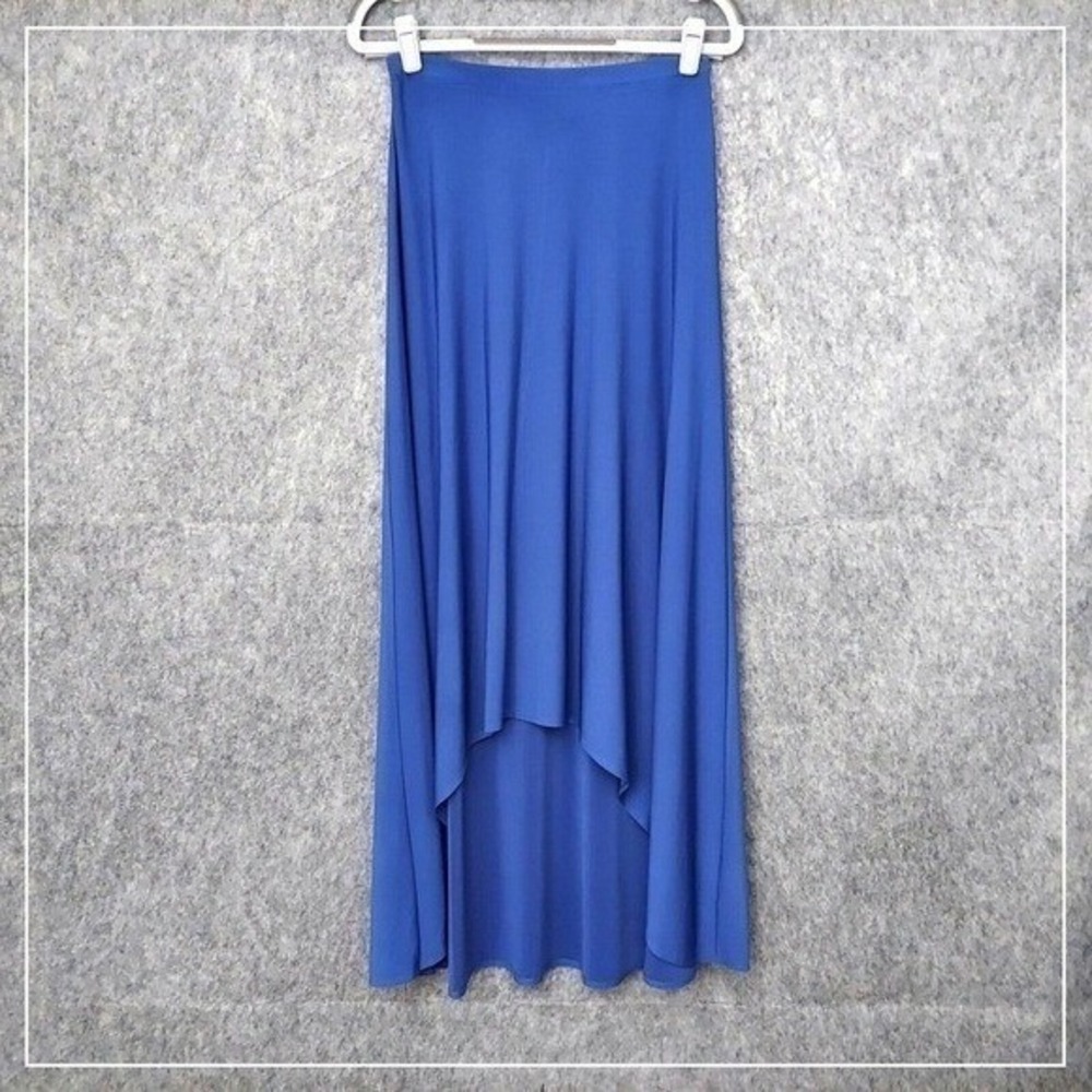 Chicos Skirt Women 0 S Blue Maxi Modest Travel Resort Pull On Jersey Stretch